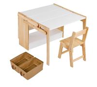 Garvee Mesa Plegable Manualidades y Juegos, Set 1 Silla con Almacenamiento