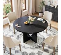 Garvee Mesa Redonda Moderna para Comedor 120 cm - Base Robusta - Ahorra Espacio - para 4-6 Personas - Ideal para Salón, Cocina, Apartamento