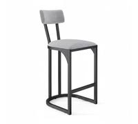 Garvee Modern Counter Height Bar Stools Set of 2 - Upholstered Suede, Curved Backrest, Sturdy Tall Metal Frame Chairs for Kitchen Island, Dining Room, Home Bar - Dark Gray, 2pcs per Set