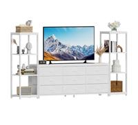 Garvee Mueble TV MDF 9 cajones Tela Doble Nivel