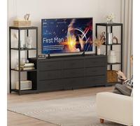 Garvee Mueble TV MDF 9 cajones Tela Doble Nivel