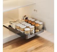 Garvee Organizador Extraíble Para Armarios, Cajón Telescópico Extraíble Para Cocina, Estante Deslizante Extensible Sin Necesidad De Taladrar, Para Almacenamiento En La Cocina, Color Blanco.