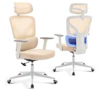 Garvee Silla Escritorio Ergonómica con Base Metálica Blanca