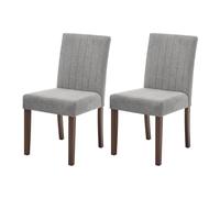 Garvee Sillas De Comedor De Tela Lino - Juego De 2 Sillas, Respaldo Alto Sillas Tapizadas, Patas De Madera Resistente, Color Gris, Adecuado para Comedor, Sala, Dormitorio