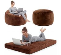 Garvee Sofá Puff 3 en 1 Amplio para Adultos, Sofá Cama Espacioso - Marrón