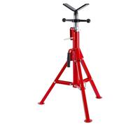 Garvee Soporte de Tubos con Cabezal en V, Gato para Tubería Plegable de Acero al Carbono, 1134 kg de Capacidad, Altura Ajustable de 71 a 132 cm, para Soldadura de Tuberías de 3 mm a 300 mm, Rojo