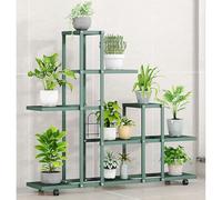 Garvee Soporte para Plantas Esquinero Estantería para Plantas Alta de Metal para Múltiples Plantas, Soporte Plantas Interior de 5 Niveles para Patio, Jardín, Balcón, Sala de Estar (verde claro)