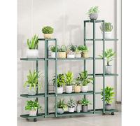 Garvee Soporte para Plantas Esquinero Estantería para Plantas Alta de Metal para Múltiples Plantas, Soporte Plantas Interior de 6 Niveles para Patio, Jardín, Balcón, Sala de Estar (verde claro)