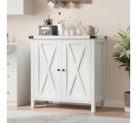 GarveeHome Aparador Buffet Estilo Rústico - Puertas Granero Estante Ajustable. MDF Robusto para Salón y Cocina. Diseño Farmhouse con Almacenaje Versátil y Resistente Al Agua