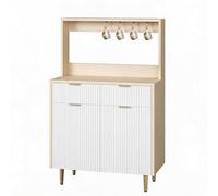 GarveeHome Aparador Buffet Moderno - 2 Cajones Puertas Acanaladas
