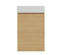 GarveeHome Armario de baño Moderno montado en Pared - MDF Resistente, Lavabo de cerámica, diseño Compacto Europeo, Puerta única con bisagra de Cierre Suave, Almacenamiento de una Sola Capa,Roble