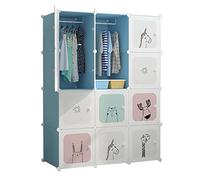GarveeHome Armario Modular para niños de 12 Cubos - Estantería organizadora Vertical DIY Ropa y Almacenamiento en Dormitorio o Pasillo - Color: 12-2, Tamaño: Light Blue