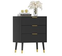 GarveeHome Cómoda Moderna de Madera con 3 cajones - Amplios cajones y Asas metálicas - Diseño Minimalista para Dormitorio, Sala y Pasillo