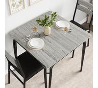 GarveeHome Compacto y Moderno Conjunto de Comedor para 2 Personas - Mesa Cuadrada con sillas Acolchadas - Ideal para Apartamentos y Espacios pequeños - Tablero Resistente de MDF - Color Gris