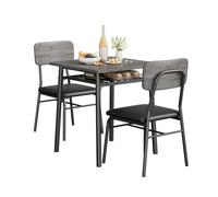 GarveeHome Conjunto de Comedor Compacto para 2 Personas - Mesa Cuadrada con Estante de Almacenamiento, sillas tapizadas y Estructura metálica Cocina, Comedor o apartamento