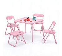 GarveeHome Conjunto Infantil Mesa y 4 Sillas Plegables - Asientos PU