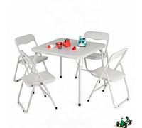 GarveeHome Conjunto Infantil Mesa y 4 Sillas Plegables - Asientos PU