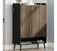 GarveeHome Diseño Moderno y Funcional - Armario Zapatero de 6 Niveles con Puertas, estantes Ajustables y Ganchos metálicos - Esquinas Redondeadas, sin Tiradores - Gran Capacidad hasta 30 Pares