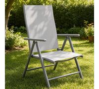 GarveeHome Juego de 6 sillas Plegables Resistentes de Aluminio y Metal para el Patio - Sillas de Comedor de jardín para Exterior - Malla Textilene Transpirable y cómoda