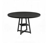 GarveeHome Mesa Comedor Redonda 120cm 4-6 Personas Industrial