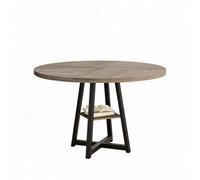 GarveeHome Mesa Comedor Redonda 120cm 4-6 Personas Industrial