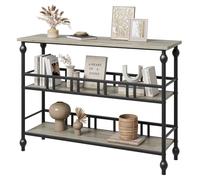 GarveeHome Mesa Consola de 3 Niveles, Mesa de sofá Estrecha de 109 cm para detrás del sofá, Mesa de Pasillo con barandilla para Pasillo, Sala de Estar, Dormitorio