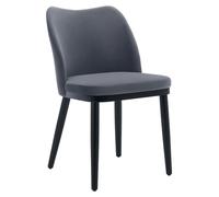 GarveeHome Sillas de Comedor Modernas y cómodas tapizadas - Pack de 2 - Asiento Acolchado, Patas de Madera robustas, diseño Elegante para salón, Cocina o Restaurante - Terciopelo | Gris Oscuro