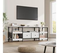 GarveeHome Soporte de TV de 180 cm de Largo, Muebles de TV Vintage con Estructura de Metal, Armario de TV con estantes Abiertos y 2 cajones, para salón y Dormitorio