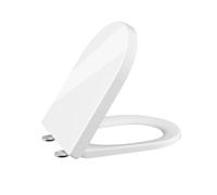 GarveeHome Tapa WC Universal de Duroplast UF para Inodoro en Forma de D, Cierre Suave Silencioso, Liberación Rápida, Bisagras Ajustables, Fácil Instalación y Limpieza, Forma D