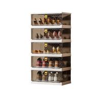 GarveeHome Zapatero apilable, transparente, plegable, de plástico, ahorro de espacio, organizador de zapatos plegable