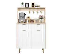 GarveeLife Aparador Buffet PB Madera Natural Blanco 80x40x122cm