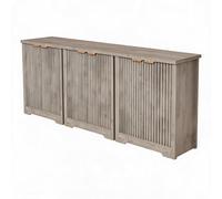 GarveeLife Aparador de 2 Puertas Onduladas MDF y PB Claro Antiguo | Diseño ondulado y almacenaje cerrado para salón, comedor o entrada, con acabado claro antiguo y estructura estable.