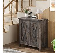 GarveeLife Aparador Tipo Buffet Estilo Rústico, Aparador de Madera con Estantes Ajustables y 2 Puertas, Armario Auxiliar Versátil para Almacenamiento para Salón, Comedor o Entrada 76x40x80 cm