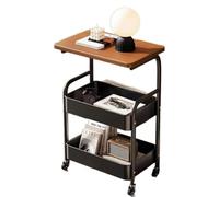 GarveeLife Carrito con Ruedas con 3 Niveles, Carrito de Libros, Carrito de Servir, Carrito de Cocina, estantería con Ruedas, para Cocina, salón, casa, Oficina, 43 x 29,5 x 77 cm