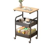 GarveeLife - Carro de almacenamiento de 3 niveles con bandeja móvil con ruedas de metal resistente, solución de ahorro de espacio para cocina, cuarto de baño, lavandería ideal para espacios pequeños y