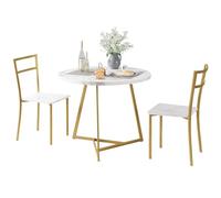 GarveeLife Conjunto Mesa Redonda Comedor Madera Oro
