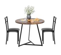 GarveeLife Conjunto Mesa Redonda Comedor Madera Vintage