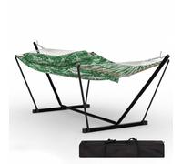 GarveeLife Hamaca con Soporte Acolchada de Poliéster Verde Hojas