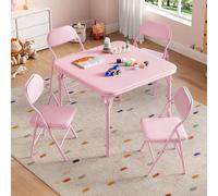 GarveeLife Juego De Mesa y Sillas Plegables Infantiles para Casa Guardería