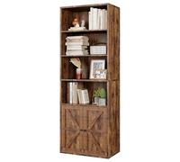 GarveeLife Librería con Puertas de 4 Niveles Marrón Rústico