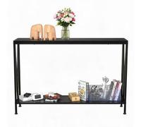 GarveeLife Mesa Consola Estrecha de 2 Niveles con Estante, Estructura Metálica Duradera para Entrada, Pasillo, Salón y Oficina