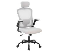GarveeLife Silla de Oficina ergonómica de Malla - Respaldo Alto, reposacabezas y Soporte Lumbar Ajustables, reposabrazos abatibles - Giratoria 360°, cómoda para Escritorio, Uso Ejecutivo y Gaming -