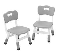 GarveeLife Silla Infantil Ergonómica Ajustable En 3 Alturas, Set De 2, Plástico Resistente, Respaldo Cómodo, Antideslizante, para Niños De 2-8 Años