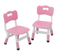 GarveeLife Silla Infantil Ergonómica Ajustable En 3 Alturas, Set De 2, Plástico Resistente, Respaldo Cómodo, Antideslizante, para Niños De 2-8 Años