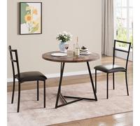 GarveeMore Ambiente Acogedor y Vintage - Mesa de Comedor Redonda de 3 Piezas para 2 Personas - Mesa y sillas tapizadas, diseño Compacto Apartamentos, Estudios u Oficina - Estilo
