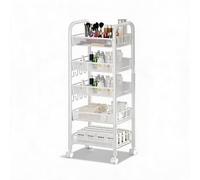 GarveeMore Carrito Almacenaje 5 Niveles Cajones Ruedas Blanco