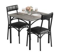 GarveeMore Conjunto De Mesa y Sillas De Cocina, Que Incluye Una Mesa y Dos Sillas con Asiento Acolchado, Diseño Compacto, para Cocina, Salón y Dormitorio.