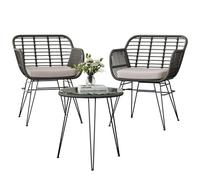 GarveeTech Conjunto Bistro De 2 Plazas para Jardín - Gris