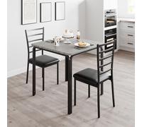 GarveeTech Conjunto Compacto de Comedor Moderno para 2 Personas - Mesa Rectangular y sillas Ideales para Cocina o Bar Espacios pequeños - Muebles de Comedor versátiles