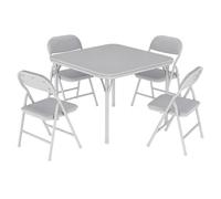 GarveeTech Mesa Infantil Plegable con 4 Sillas Acolchadas Gris